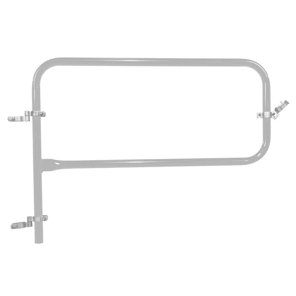 SILVER PIPE SAFETY RAILING GATE-P SHAPED 48X36